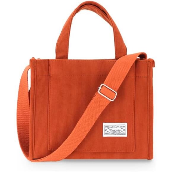 Handbags - Corduroy Tote Bag for Women Work Crossbody Purse for